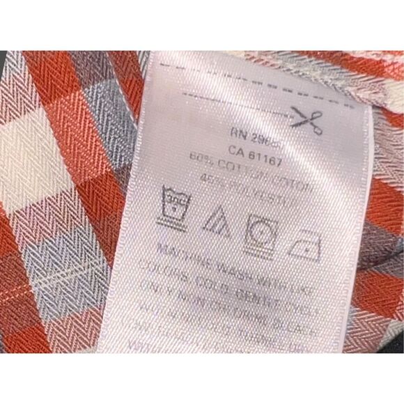 NWOT Pendleton Short Sleeve Orange/Gray Plaid Button Up Shirt Size Large #6 - Picture 6 of 6